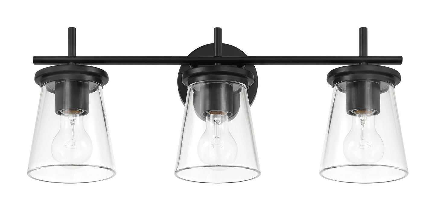 60403-FB - Connell 3 Light 22" Wide Vanity Light - Flat Black