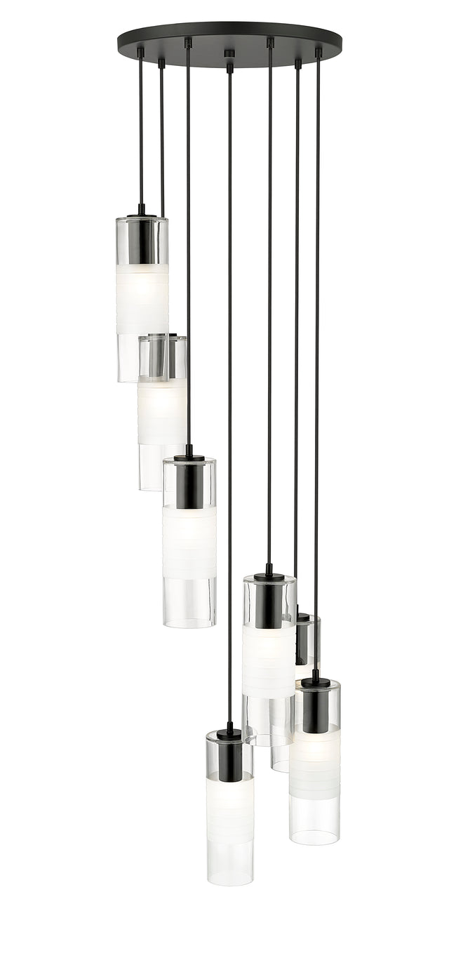 824P-7R-MB - Alton 7 Light 18" Chandelier - Matte Black