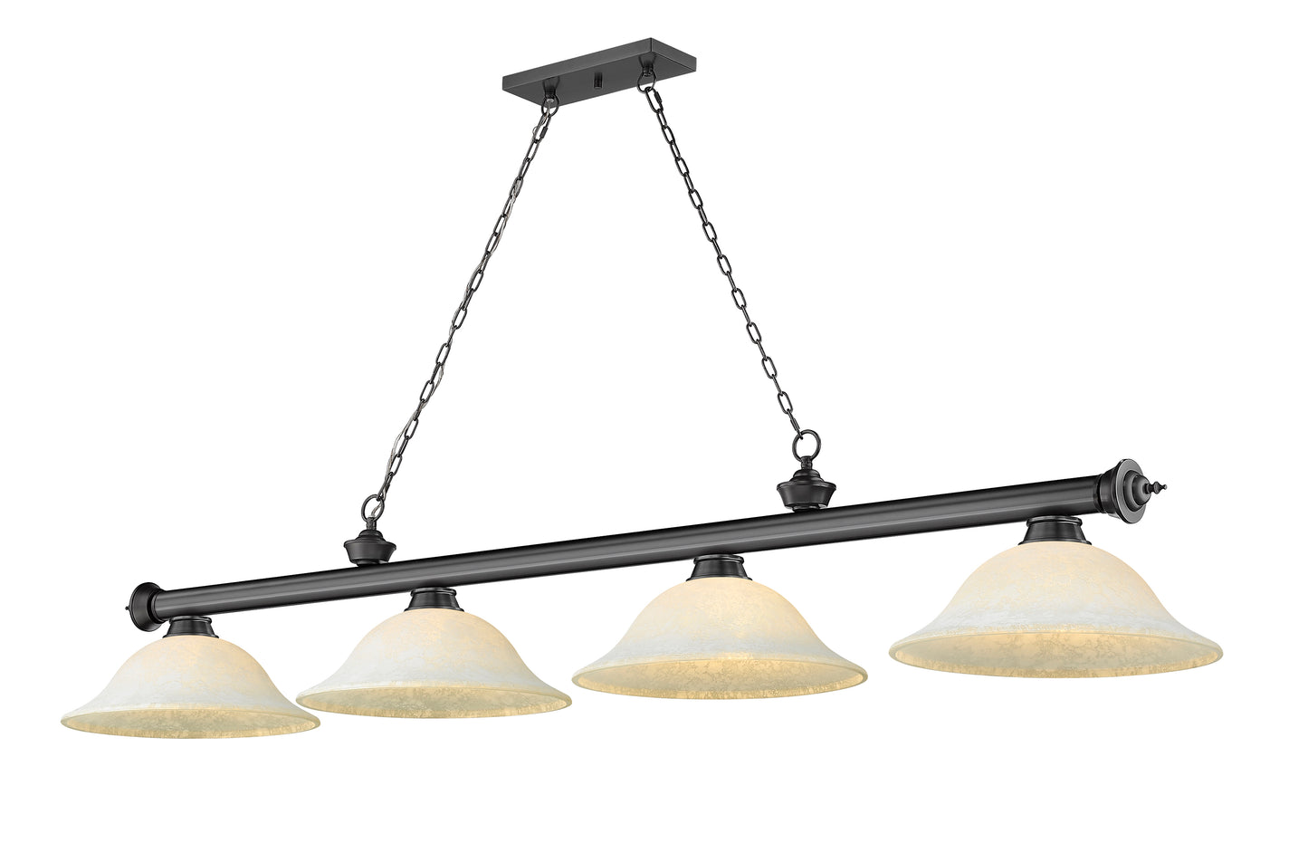 2306-4BP-WM16 - Cordon 4 Light 82" Billiard - Bronze Plate