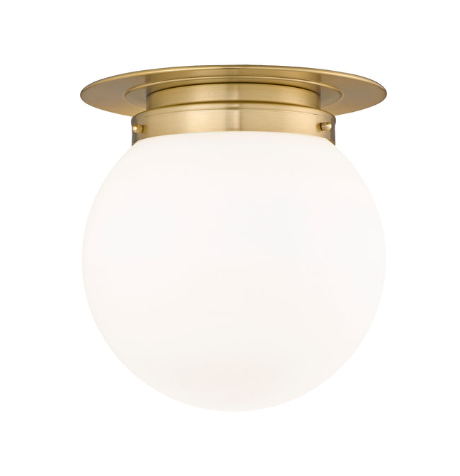 7505F13-HBR - Calhoun 1 Light Flush 13" Mount - Heritage Brass