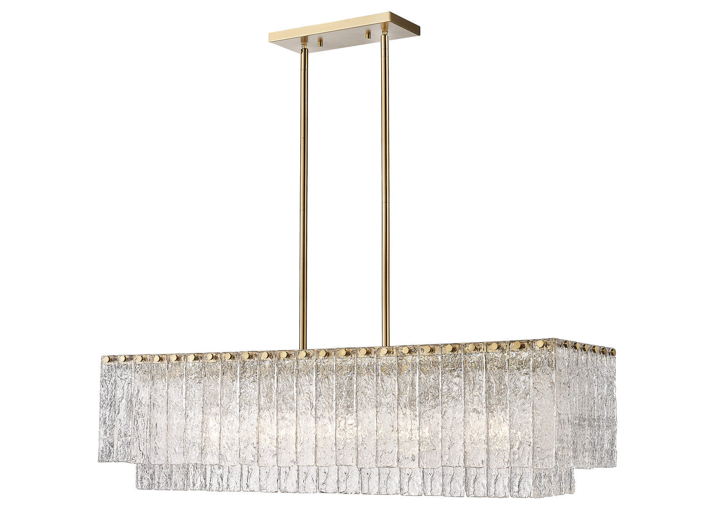 1943-42L-MGLD - Glacier 5 Light Linear 43" Chandelier - Modern Gold