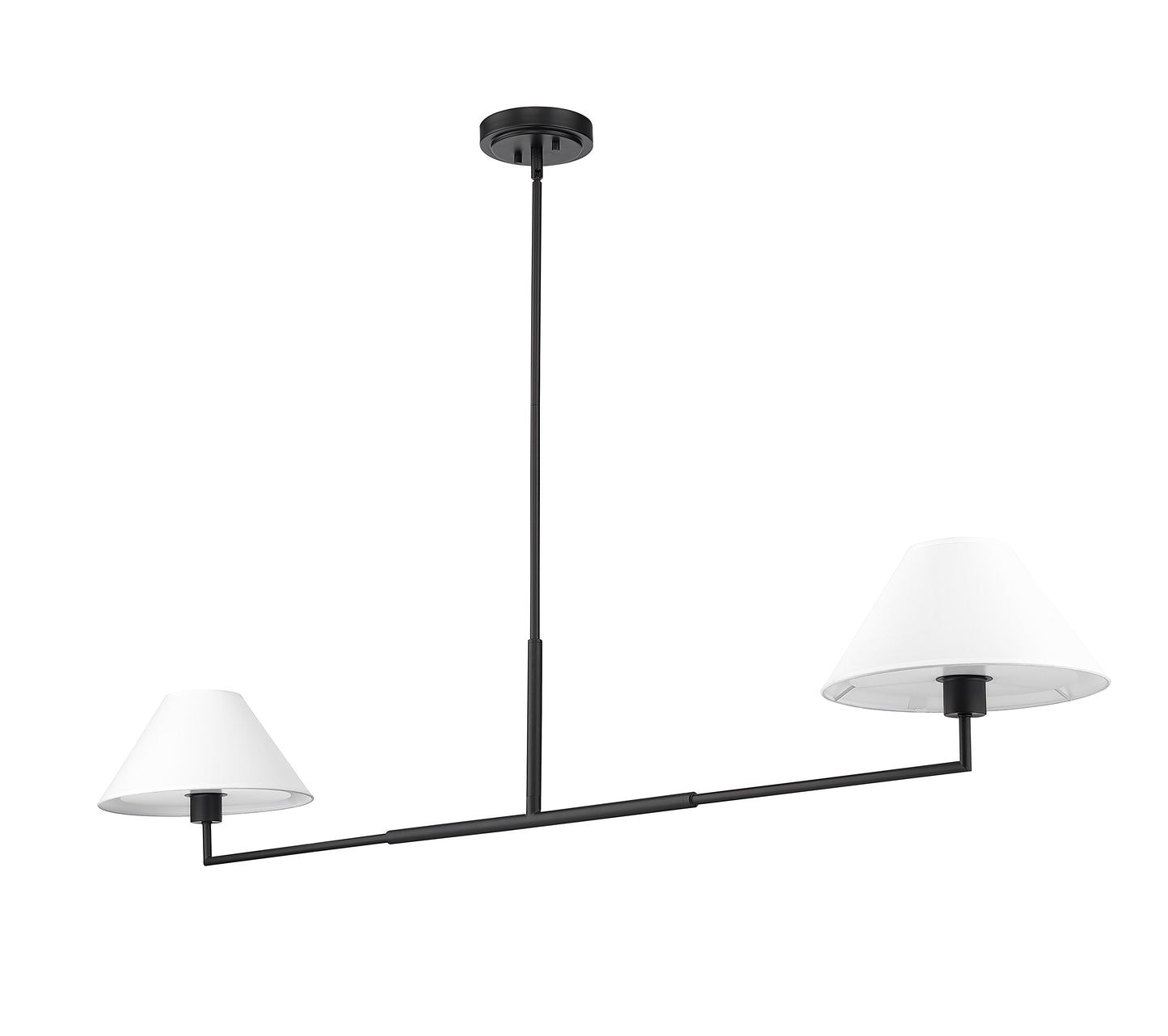 744-62L-MB - Leila 2 Light 12" Chandelier - Matte Black