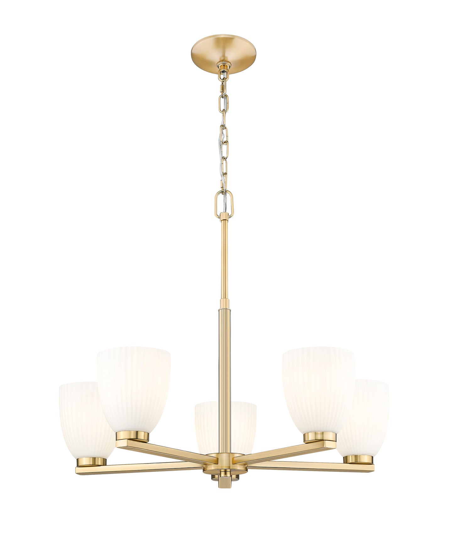 7518-5MGLD - Naya 5 Light 25" Chandelier - Modern Gold