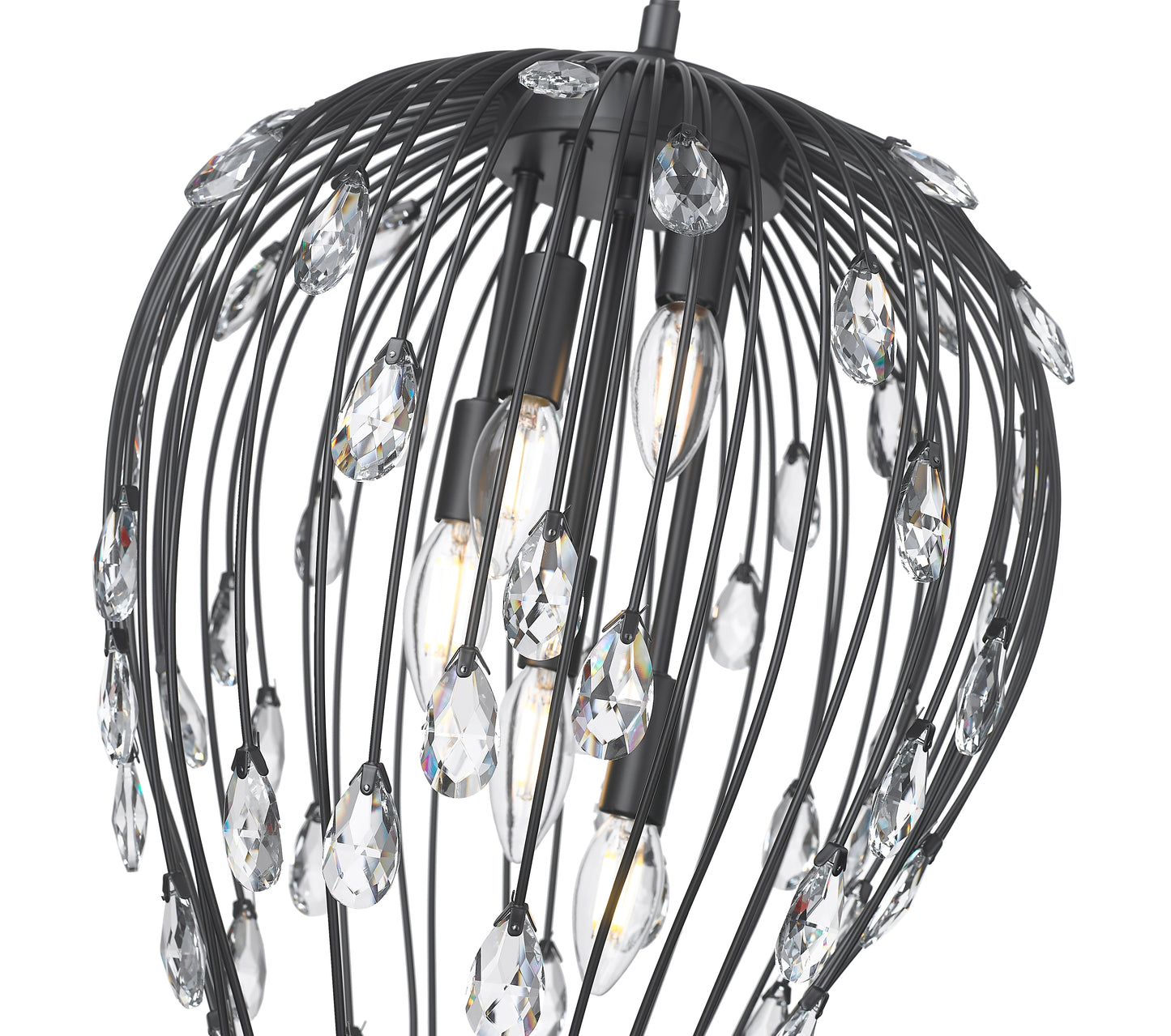 1957P15-MB - Gabriella 5 Light 15" Pendant - Matte Black