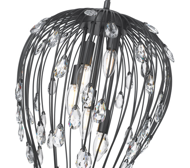 1957P15-MB - Gabriella 5 Light 15" Pendant - Matte Black