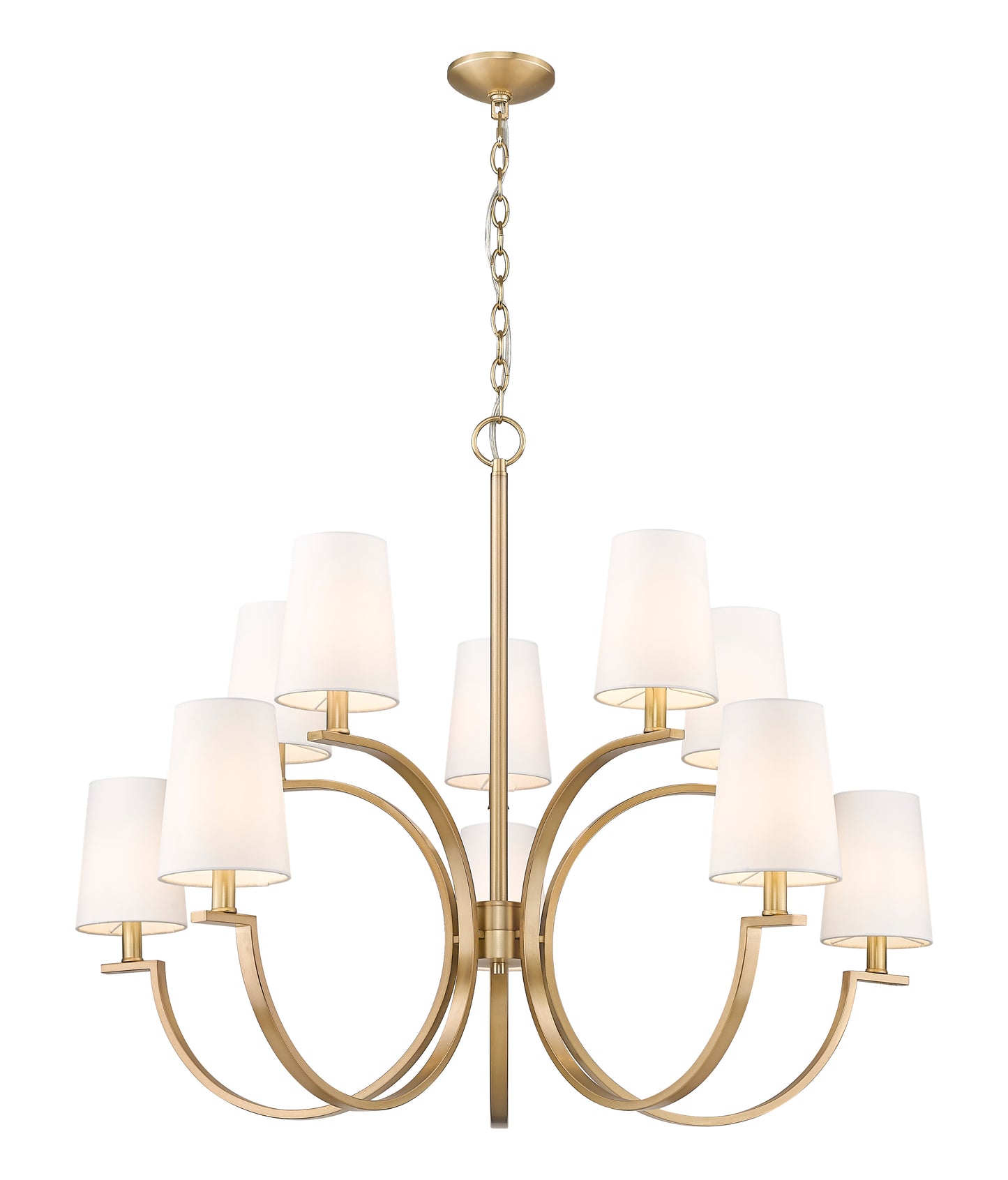 2016-10MGLD - Cordelia 10 Light 40" Chandelier - Modern Gold