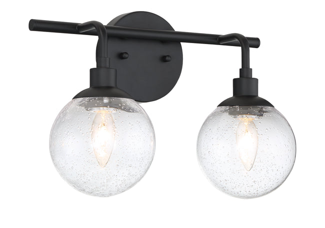 53302-FB - Que 2 Light 14.5" Wide Vanity Light - Flat Black