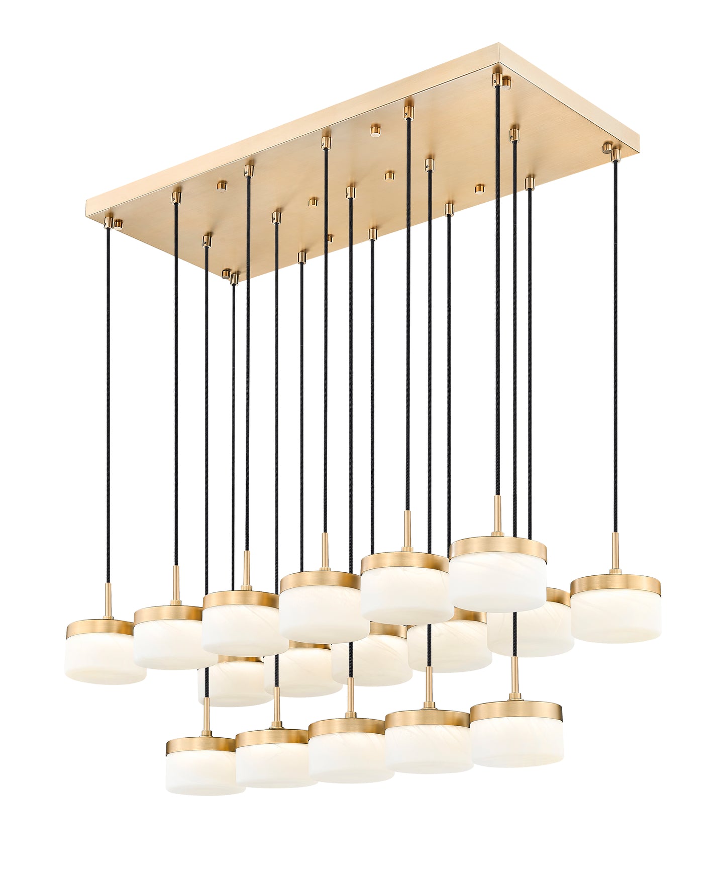 827P6-17L-MGLD-LED - Renaud 17 Light Linear 47" Chandelier - Modern Gold