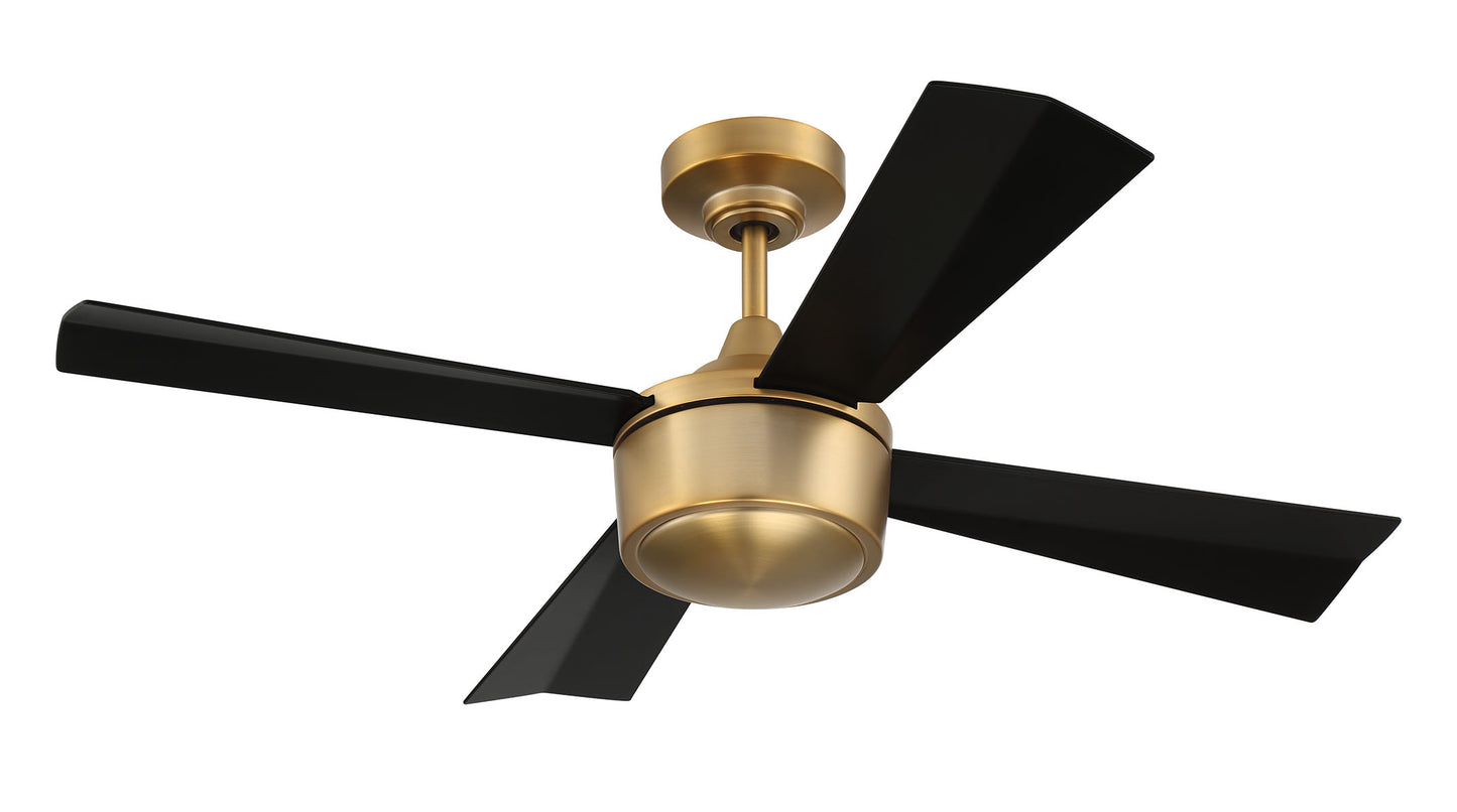 THO42SB4 - Theo 42" 4 Blade Indoor Outdoor Ceiling Fan with Light Kit - Satin Brass