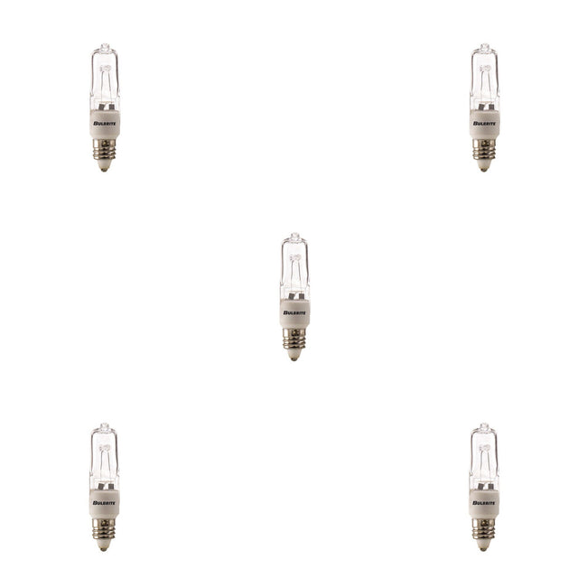 610035 - Dimmable Clear T4 Halogen Mini Candelabra Light Bulb - 35 Watt - 2900K - 5 Pack