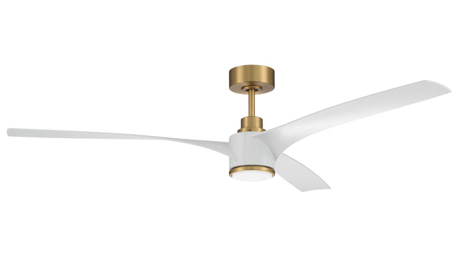 PHB60SB3-NWF - Phoebe 60" Indoor Ceiling Fan without Wifi 60" 3 Blade Ceiling Fan with Light Kit - Satin Brass