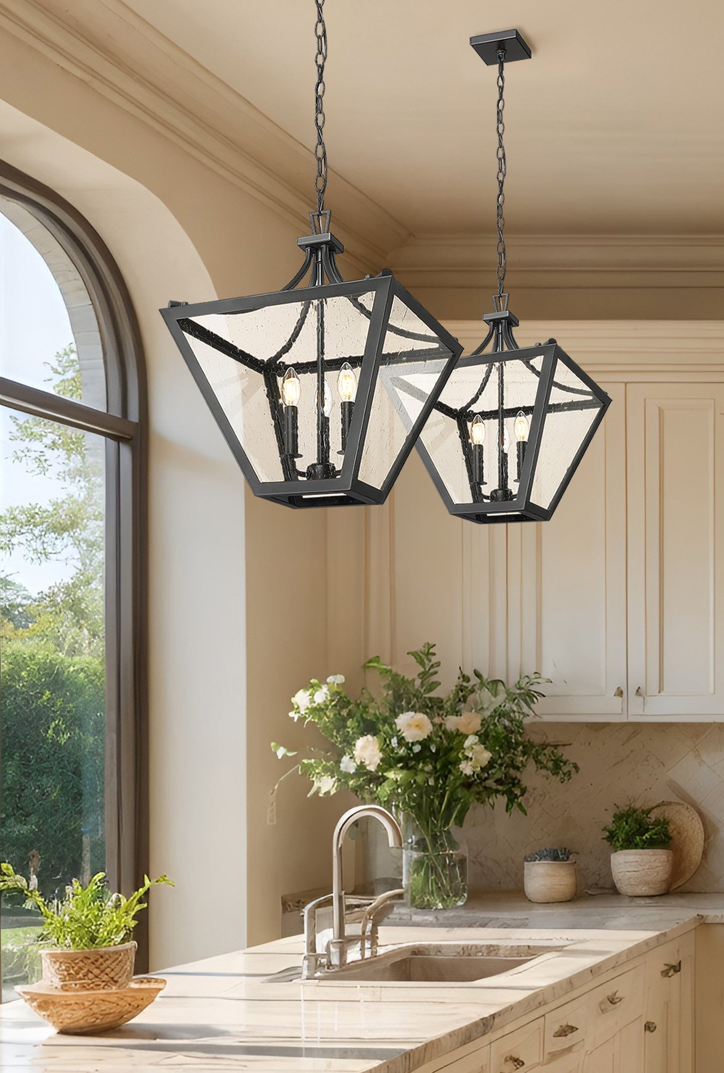1961-3C-IO - Montalcino 3 Light 16" Chandelier - Iron Ore