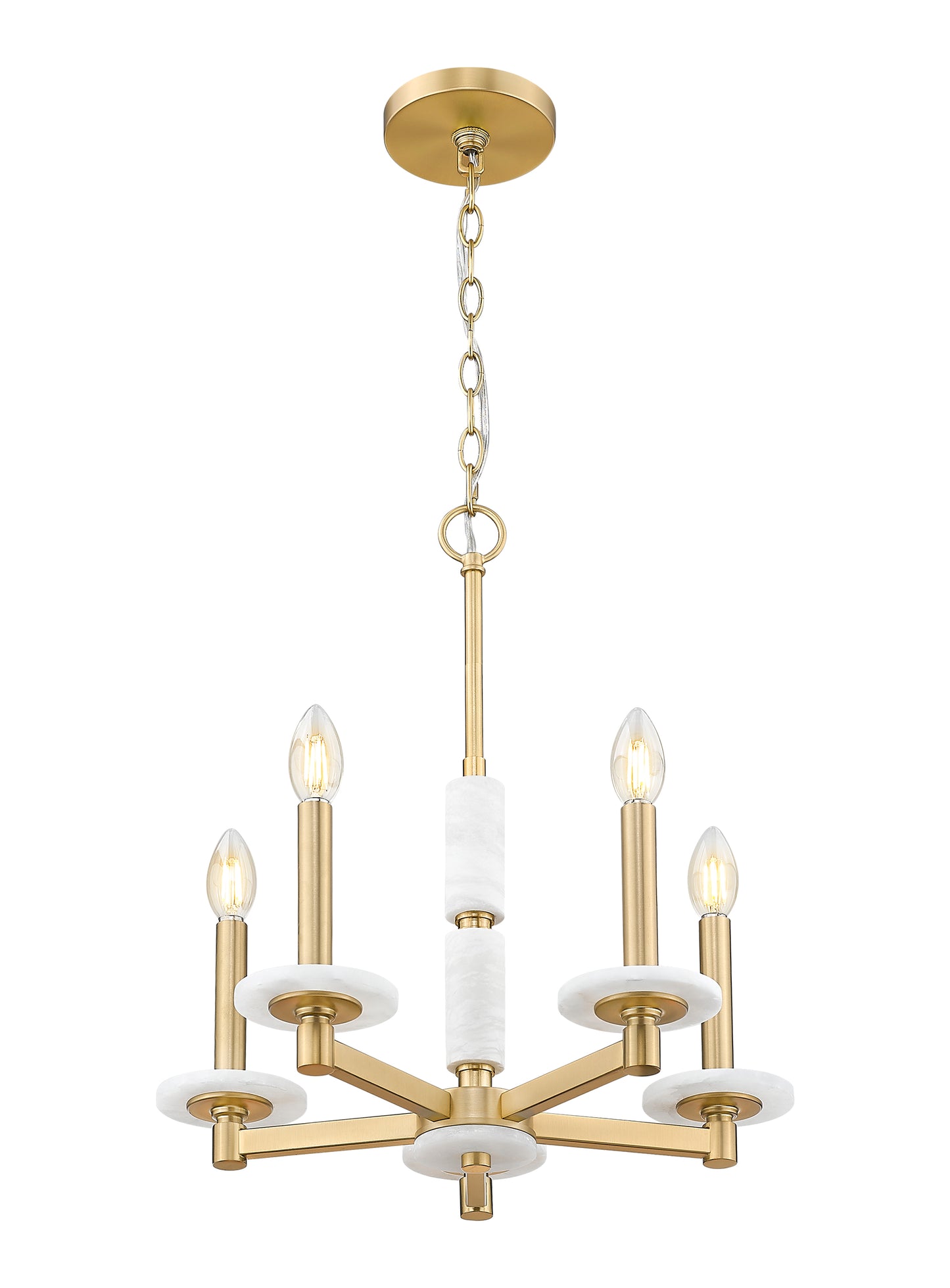 3045-5MGLD - Kaden 5 Light 18" Chandelier - Modern Gold