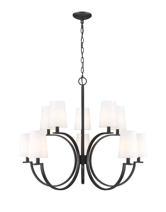 2016-10MB - Cordelia 10 Light 40" Chandelier - Matte Black