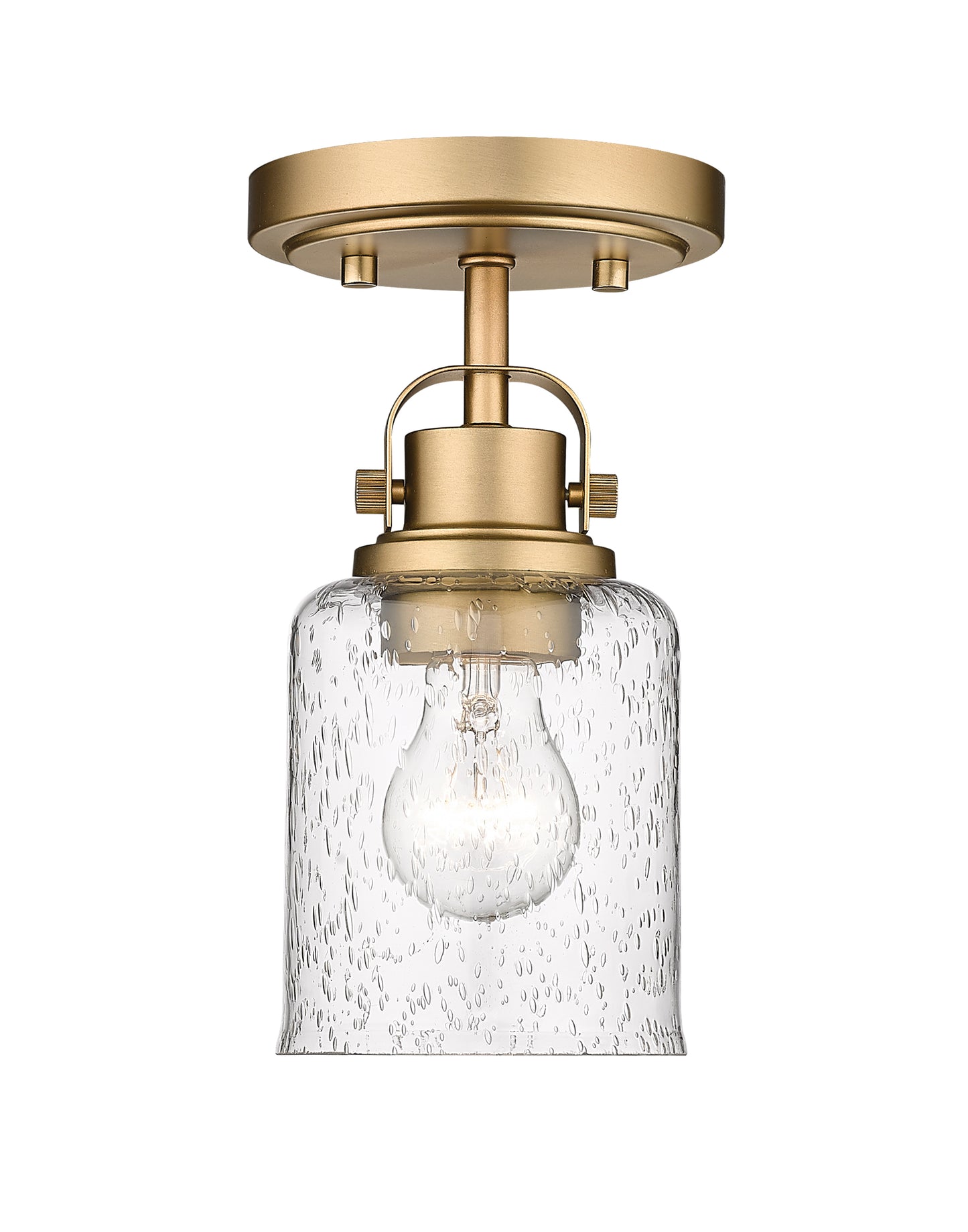 340F1-HG - Kinsley 1 Light Flush 5" Mount - Heirloom Gold