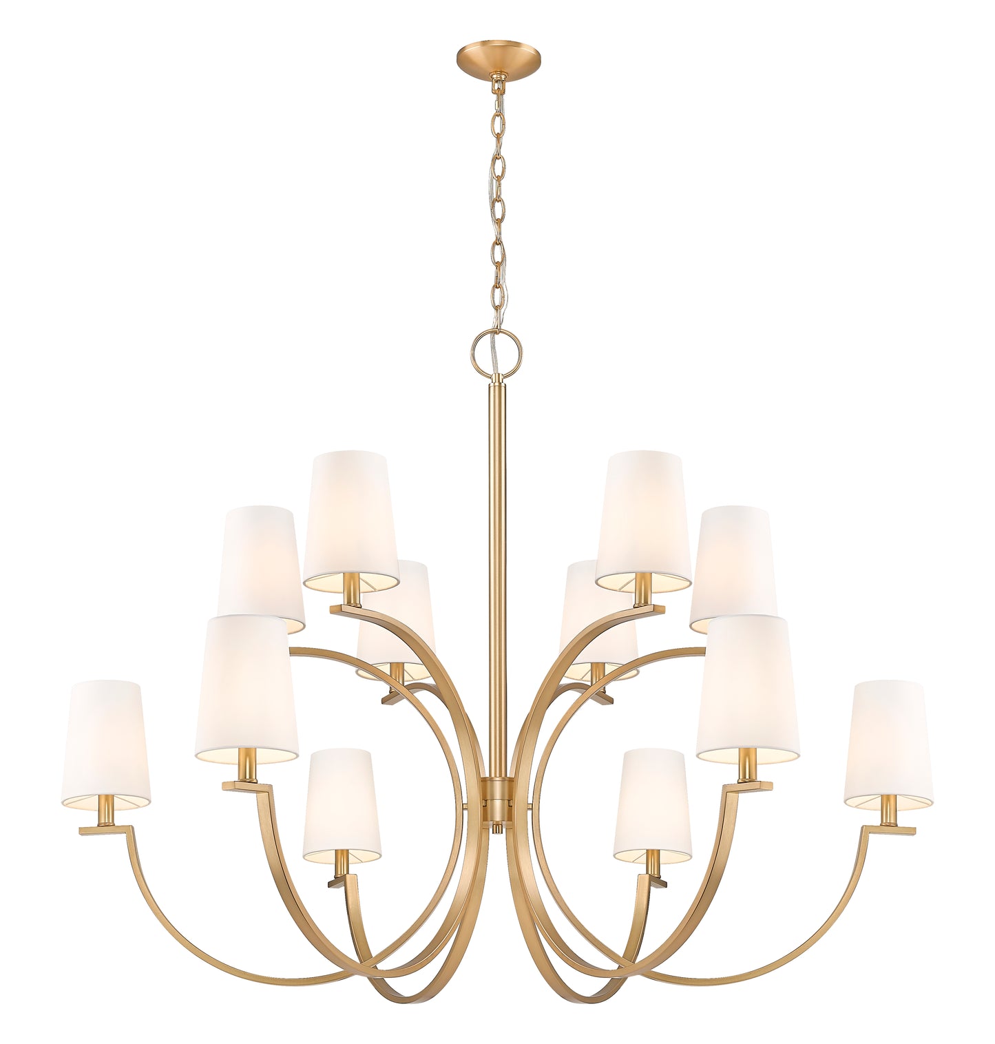 2016-12MGLD - Cordelia 12 Light 48" Chandelier - Modern Gold