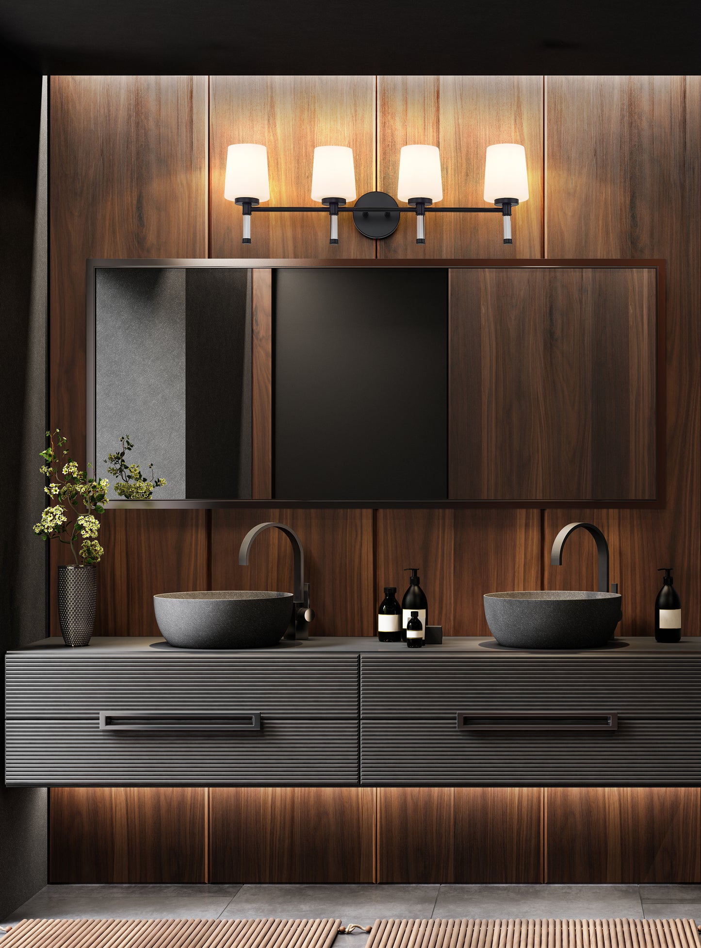 7700-4V-MB - Henri 4 Light 32" Vanity - Matte Black