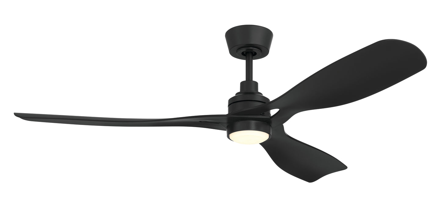 AMG52FB3 - Amigo 52" 3 Blade Indoor Outdoor Ceiling Fan with Light Kit - Flat Black