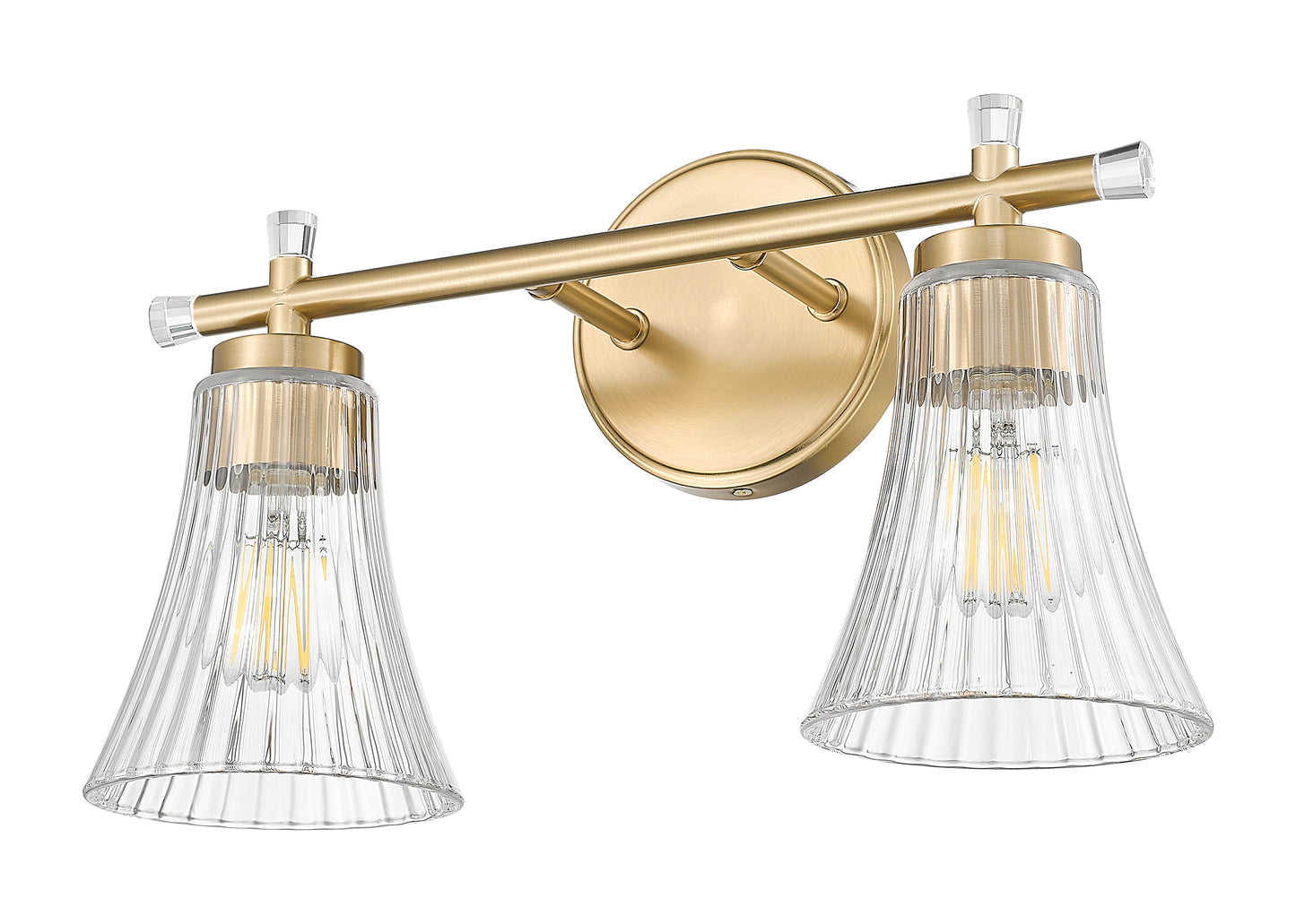 7519-2V-MGLD - Belle 2 Light 16" Vanity - Modern Gold