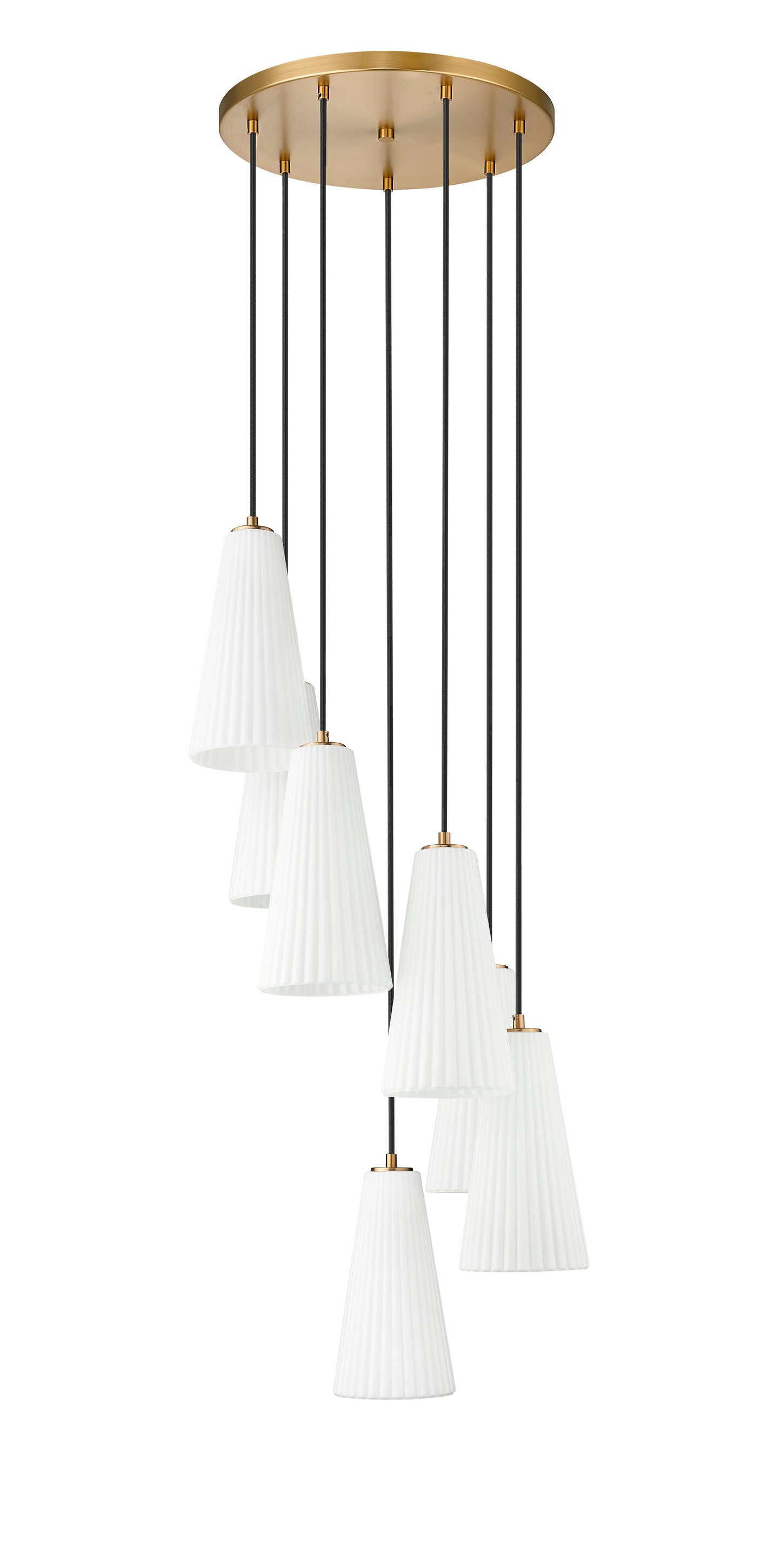 3043P7-7R-MGLD - Farrell 7 Light 18" Chandelier - Modern Gold
