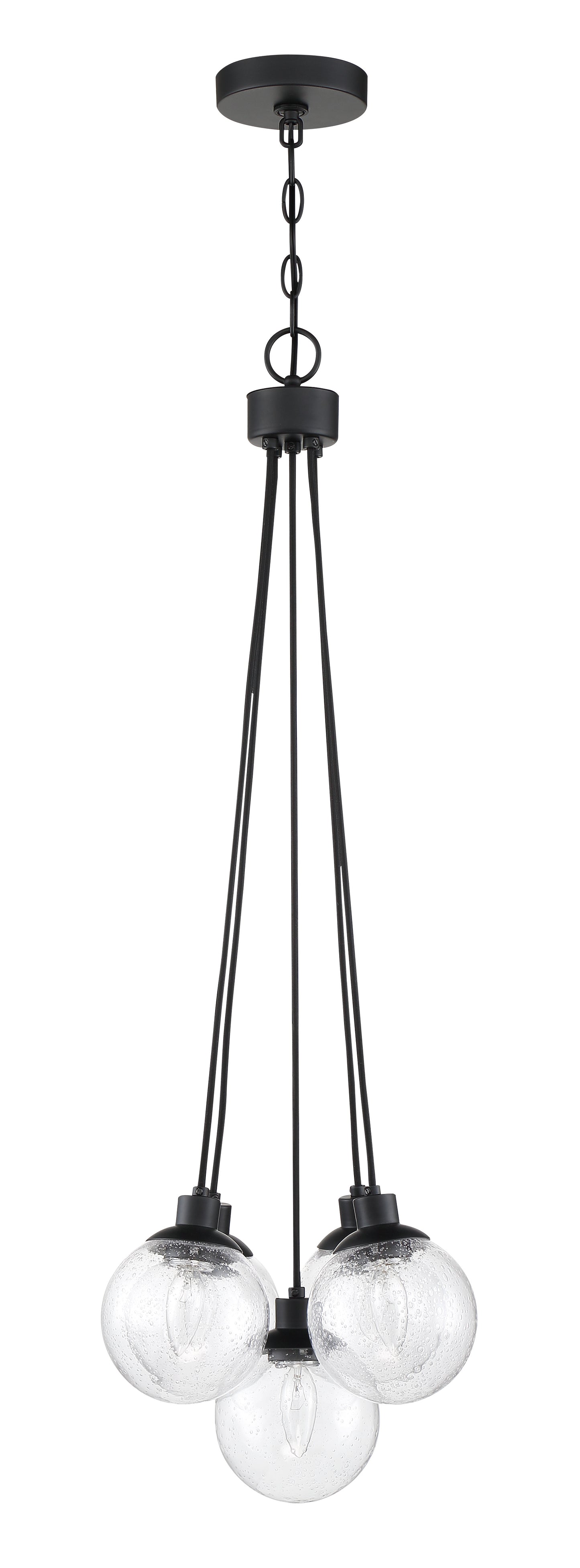 53395-FB - Que 5 Light 14.75" Wide Pendant - Flat Black