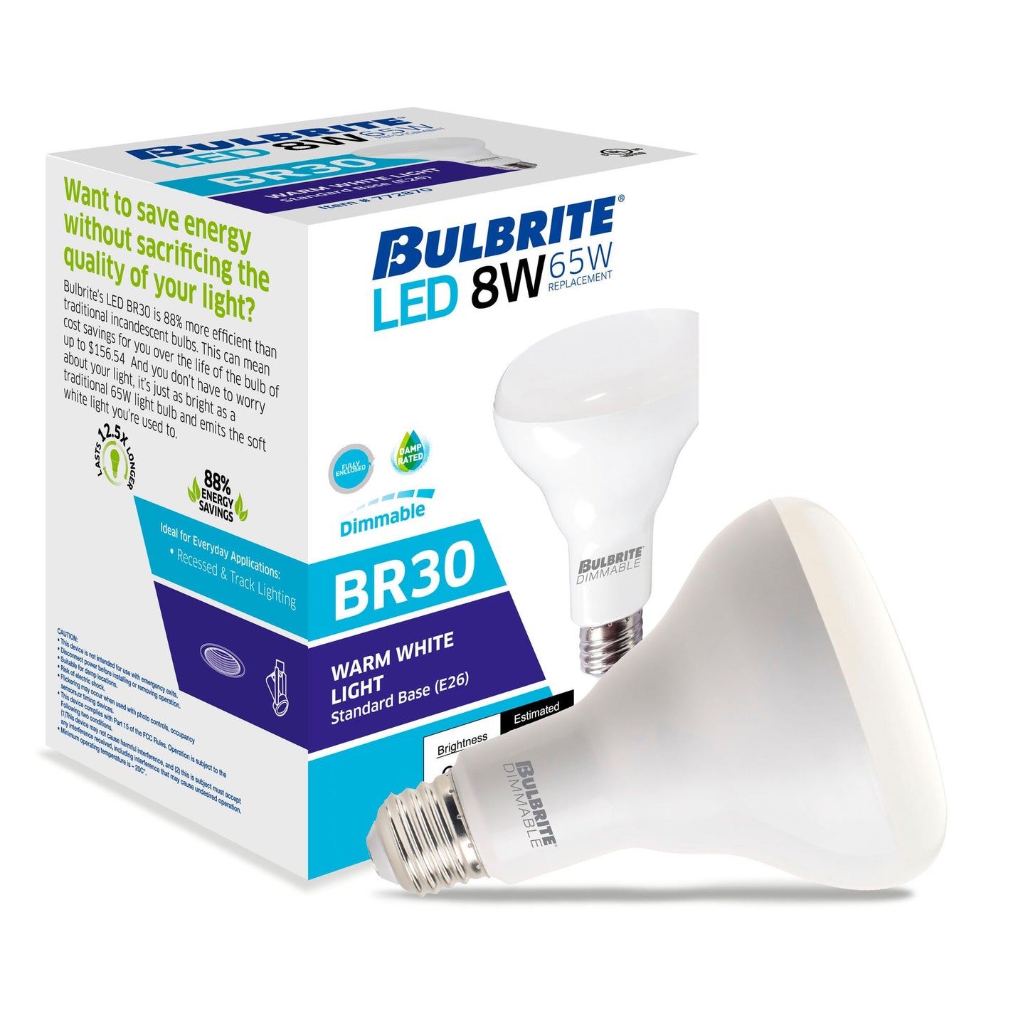 772870 - Dimmable Frost BR30 LED Light Bulb - 8 Watt - 2700K - 4 Pack