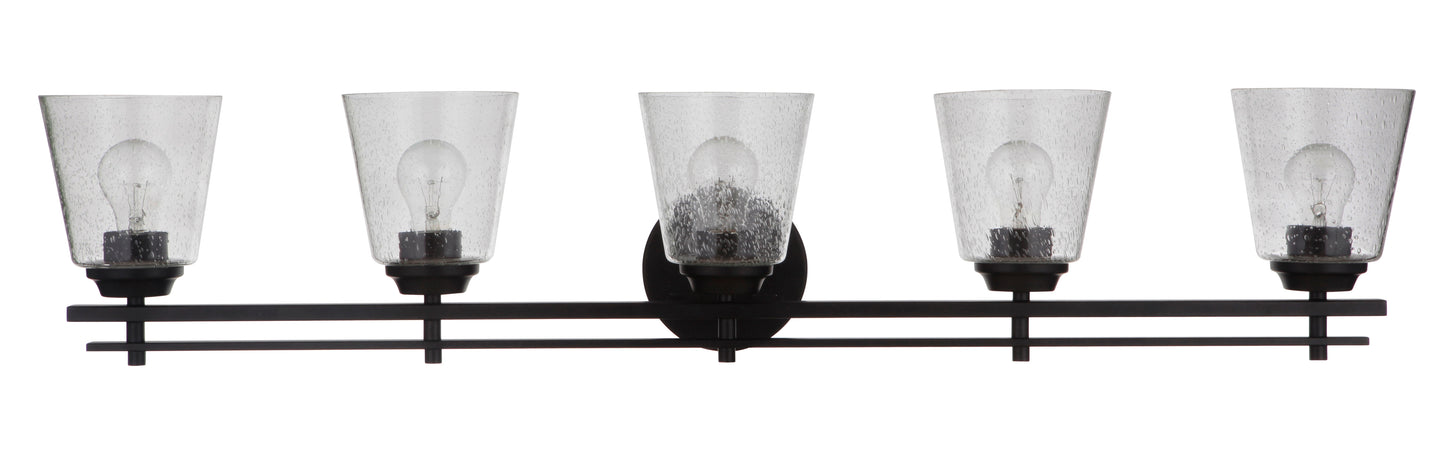 19642FB5 - Drake 5 Light 42" Wide Vanity Light - Flat Black