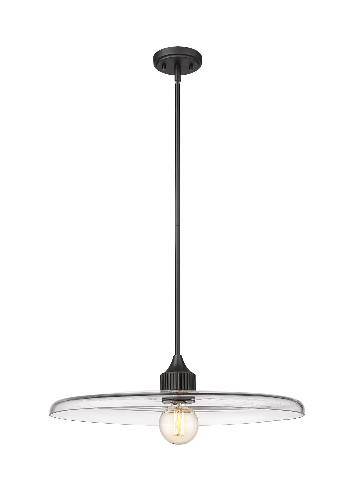 821P24-MB - Paloma 1 Light 24" Pendant - Matte Black