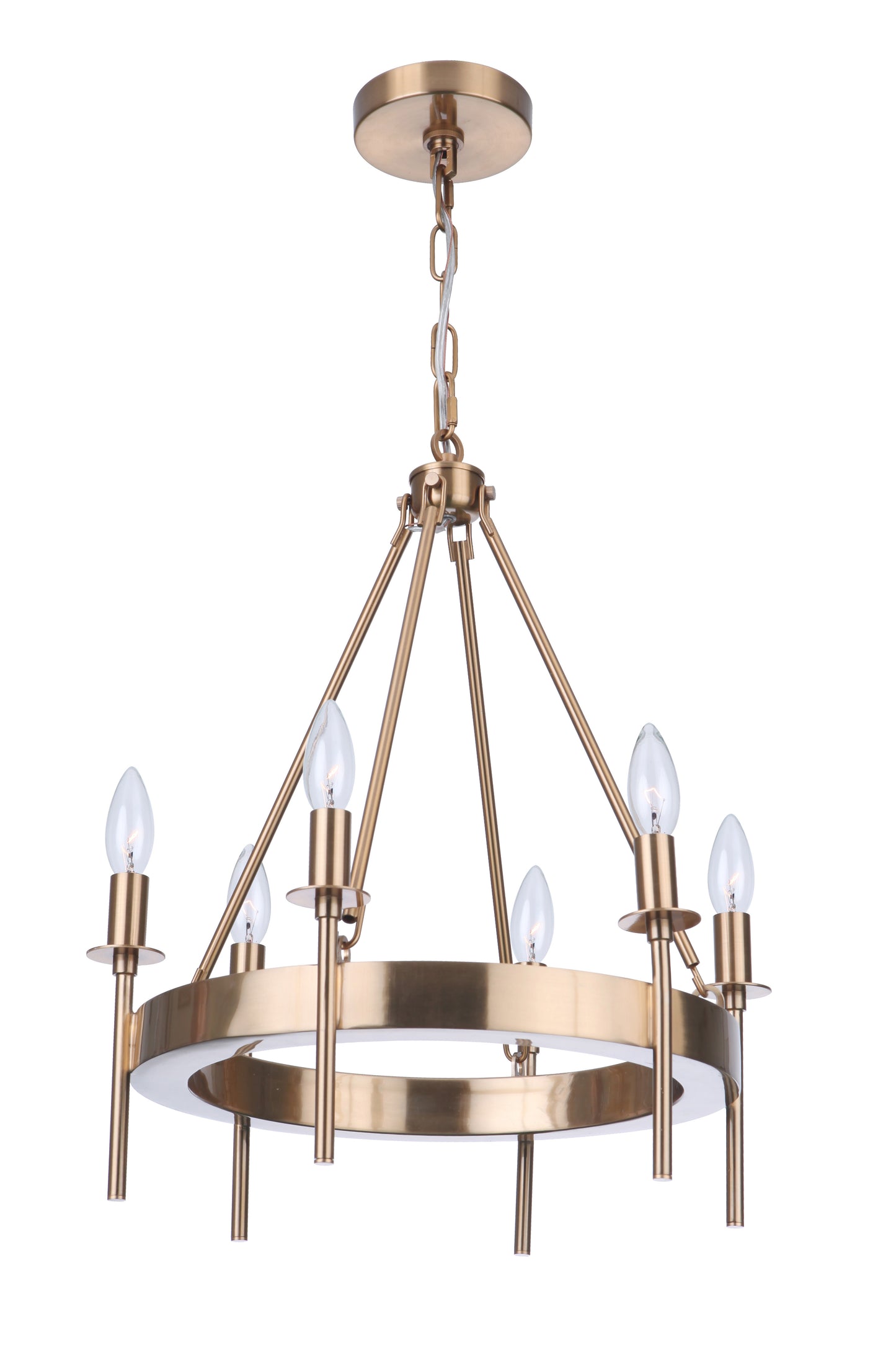 54326-SB - Larrson 6 Light 18" Wide Chandelier - Satin Brass