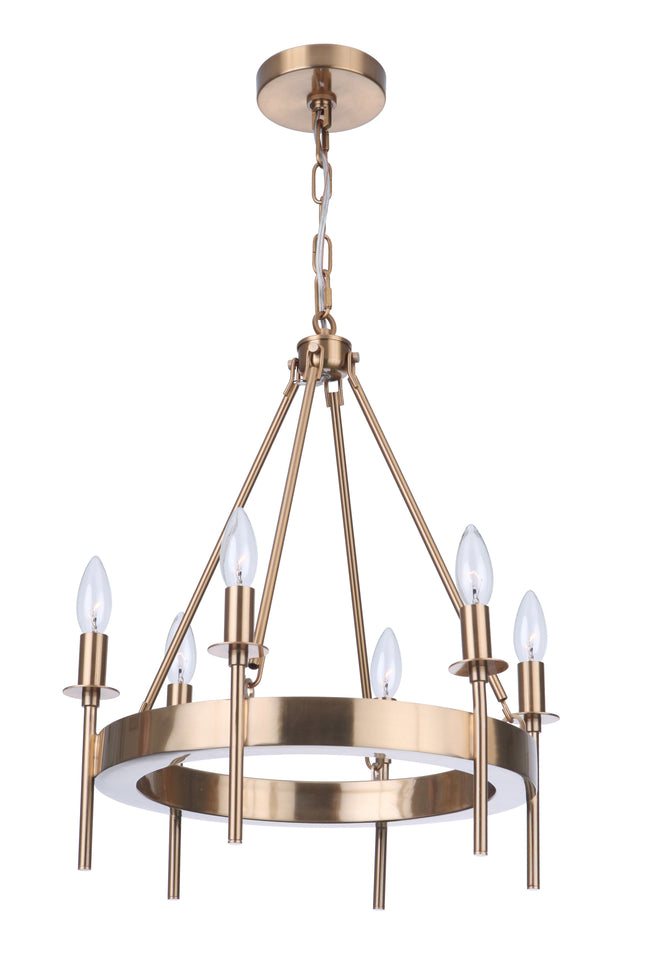 54326-SB - Larrson 6 Light 18" Wide Chandelier - Satin Brass