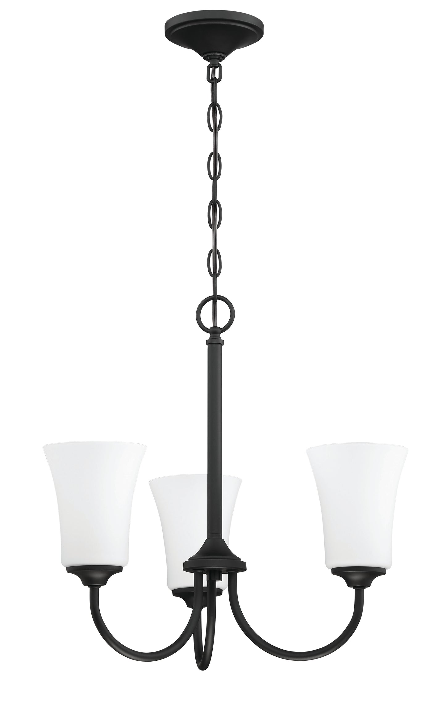 50423-FB-WG - Gwyneth 3 Light 20" Wide Chandelier - Flat Black