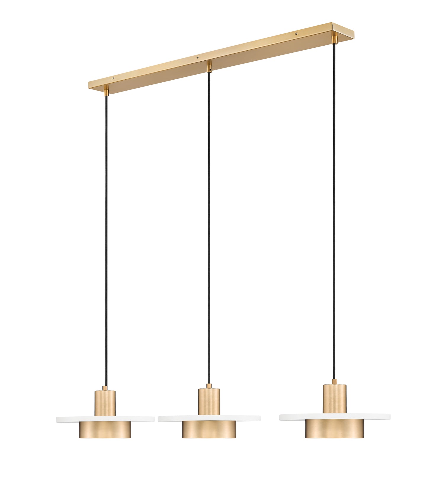 829P12-3L-MW-MGLD-LE - Ludo 3 Light Linear 52" Chandelier - Matte White / Modern Gold