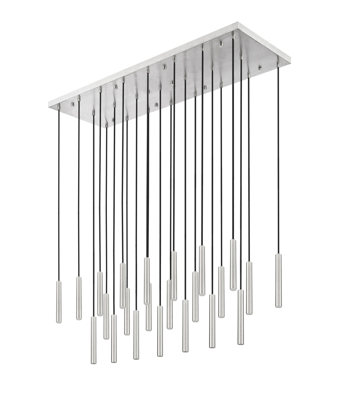 919MP12-23L-BN-LED - Forest 23 Light Linear 54" Chandelier - Brushed Nickel