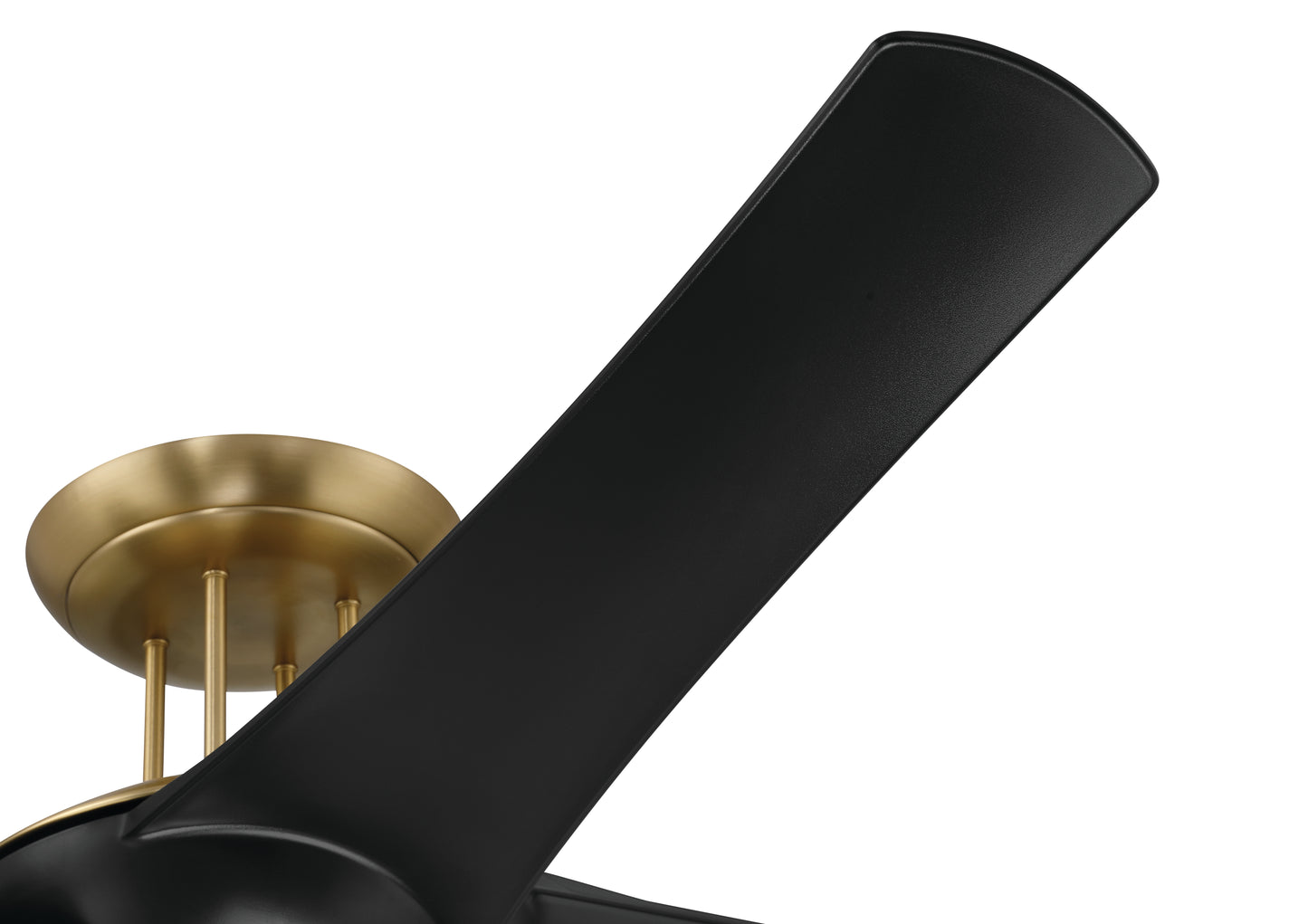 CAM54FBSB4 - Cam 54" 4 Blade Ceiling Fan with Light Kit - Flat Black / Satin Brass