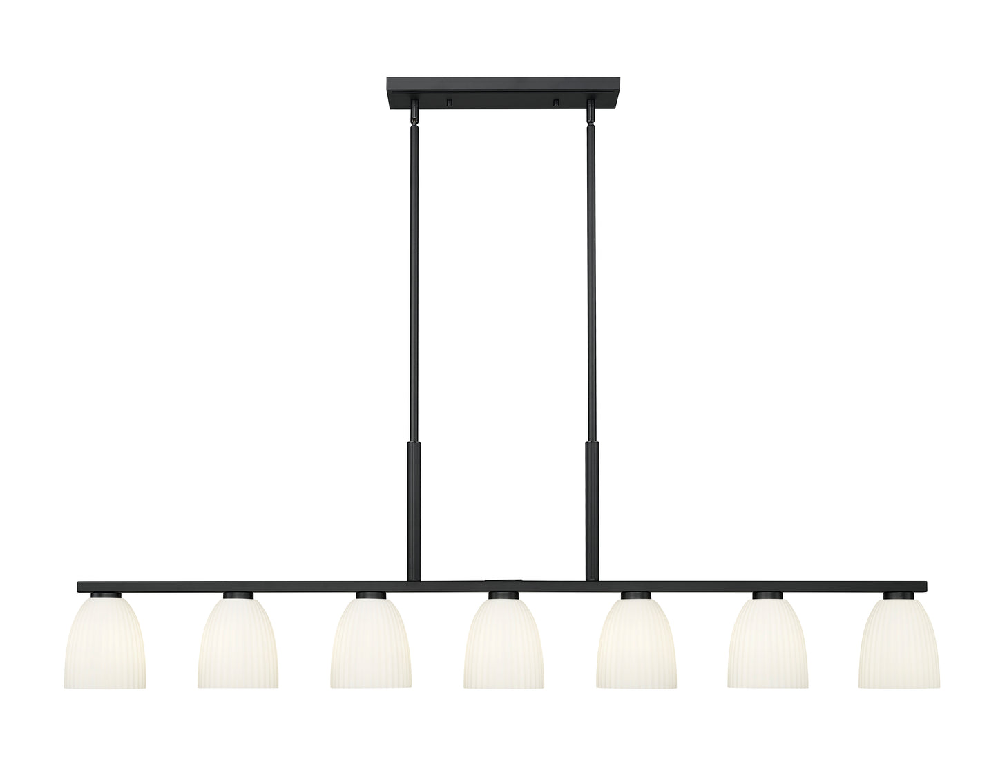 7518-7L-MB - Naya 7 Light Linear 64" Chandelier - Matte Black