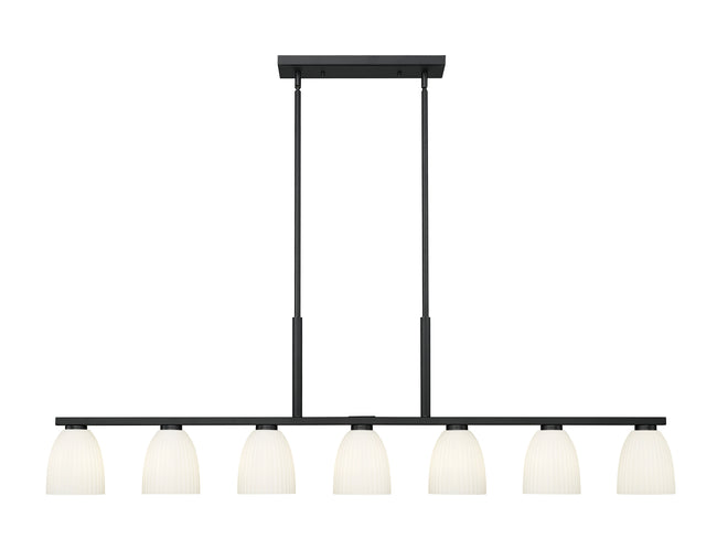 7518-7L-MB - Naya 7 Light Linear 64" Chandelier - Matte Black