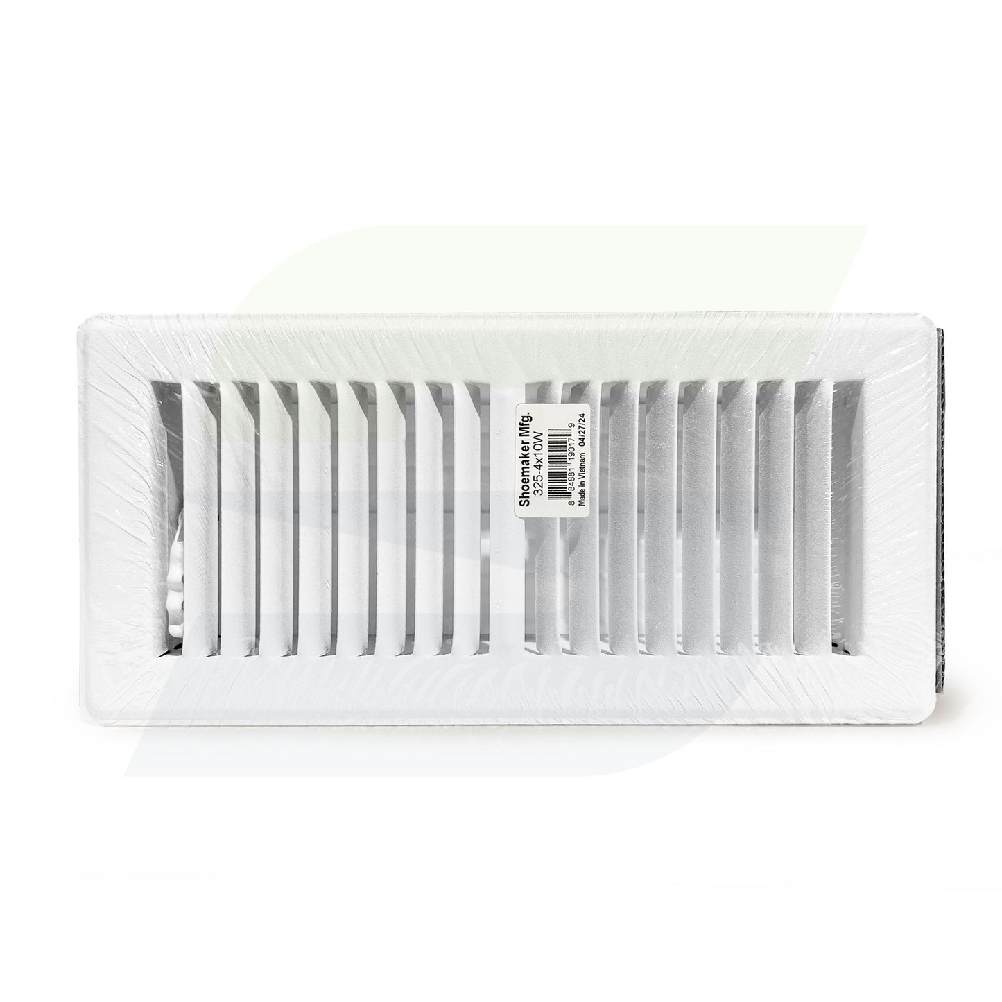 325 Series - 4" x 10" Stamped Perimeter Floor Register in White