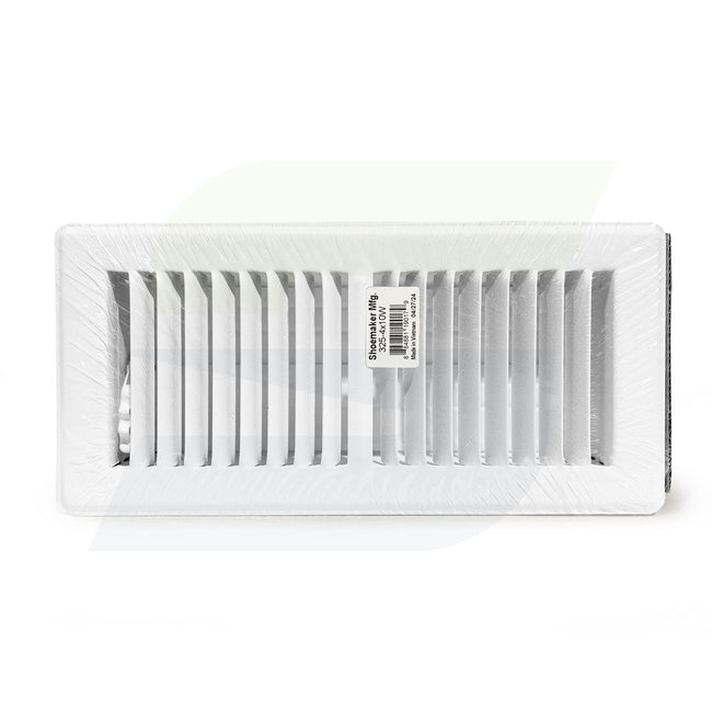 325 Series - 4" x 10" Stamped Perimeter Floor Register in White