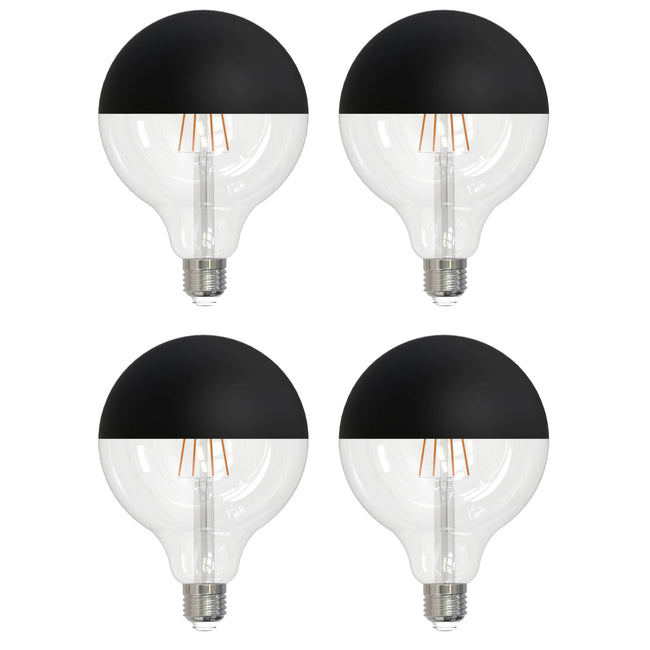 776836 - Filaments Dimmable G40 Half Black Glass Medium Base - 6 Watt - 2700K - 2 Pack