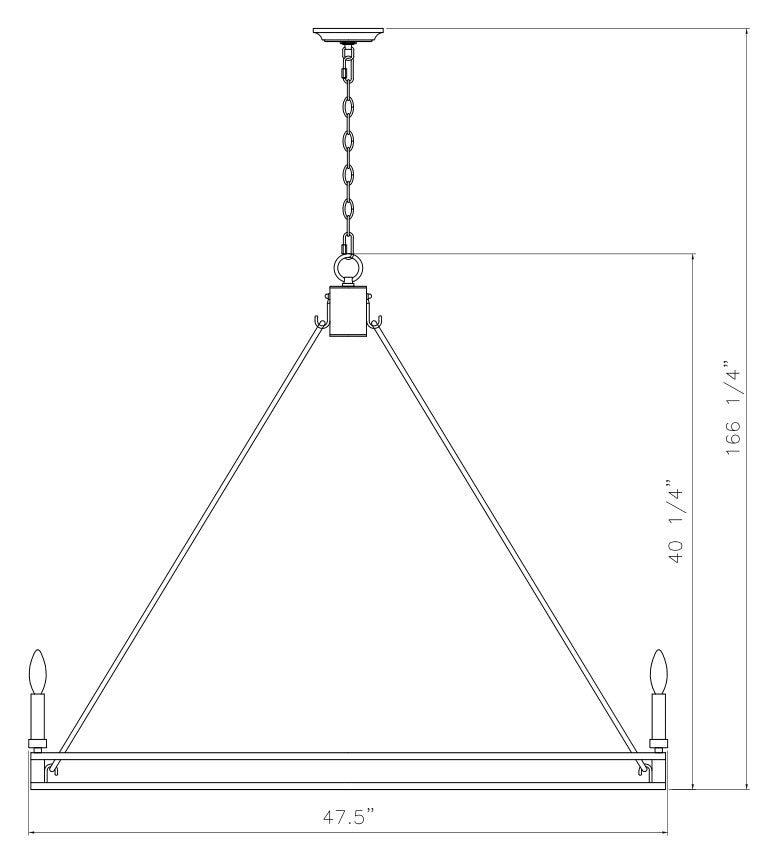 4005-12SBR - Dennison 12 Light 48" Chandelier - Signature Brass