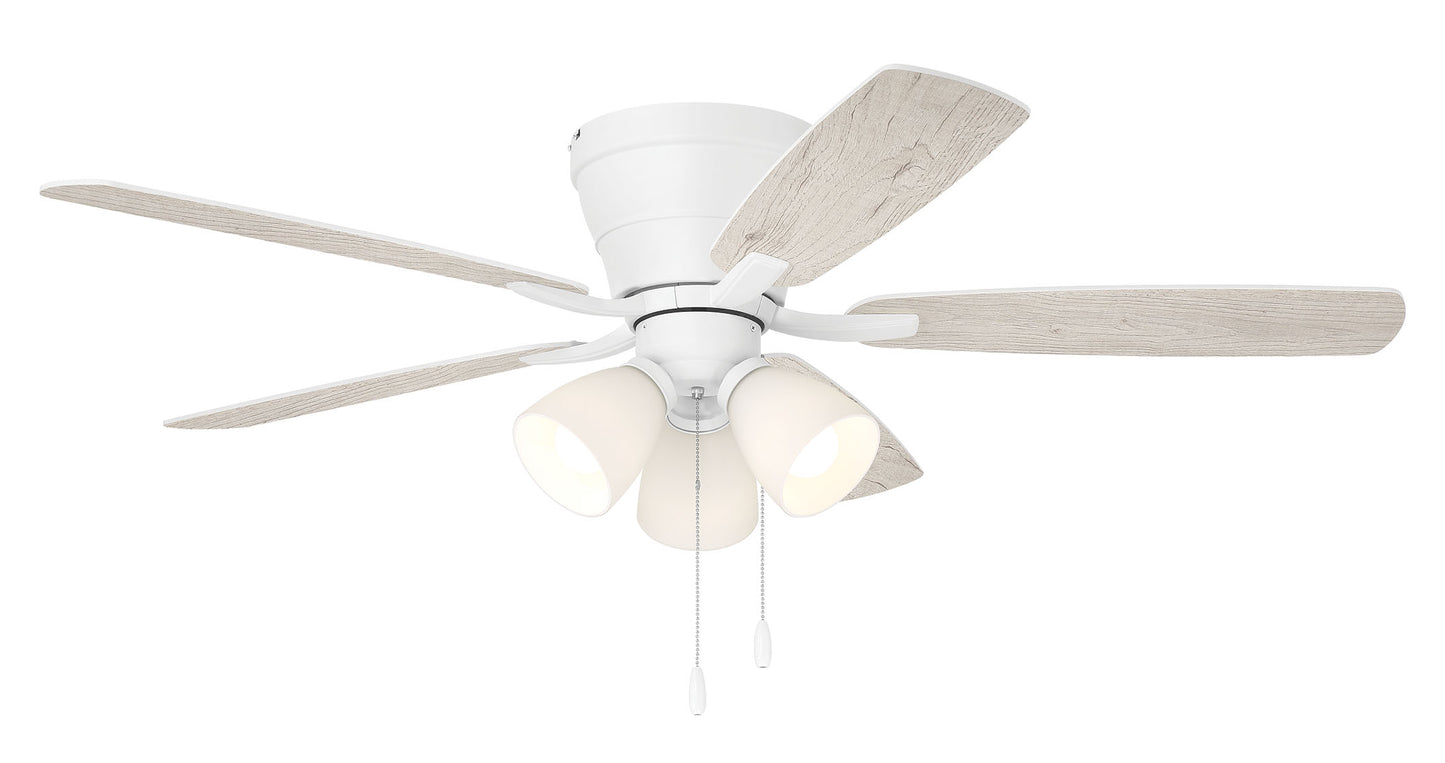 WHL52W5C3 - Wheeler 52 3-Light 52" 5 Blade Ceiling Fan with Light Kit - White