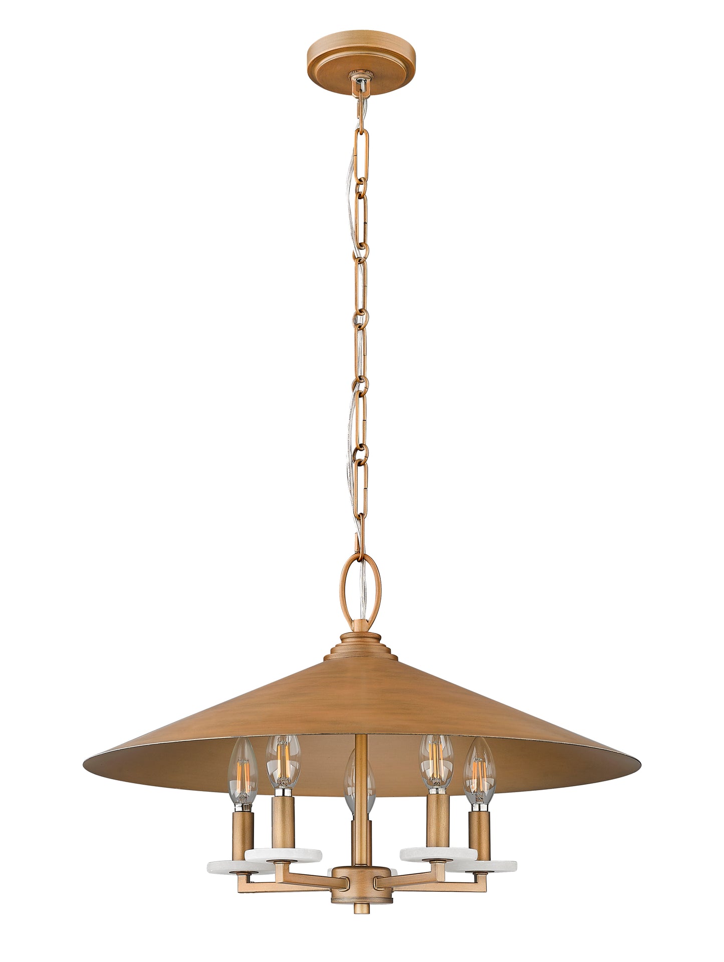 1953-22SGD - Rialto 5 Light 22" Pendant - Signature Gold