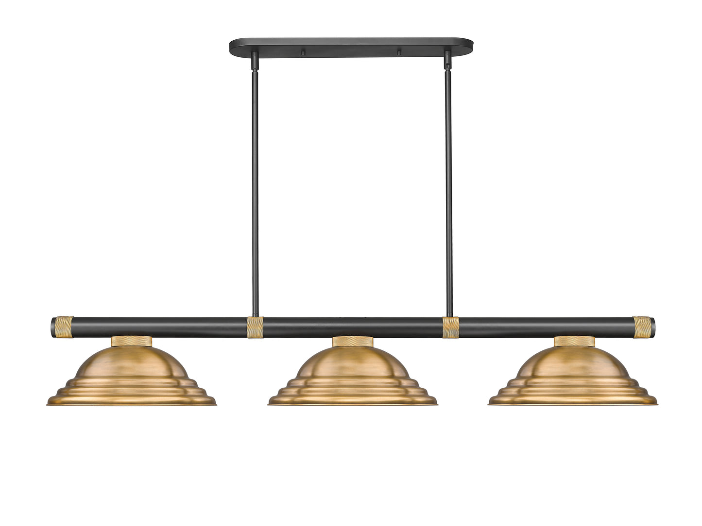3050-3MB-RB-SRB - Vanguard 3 Light 59" Billiard - Matte Black / Rubbed Brass