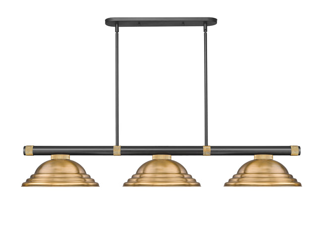 3050-3MB-RB-SRB - Vanguard 3 Light 59" Billiard - Matte Black / Rubbed Brass