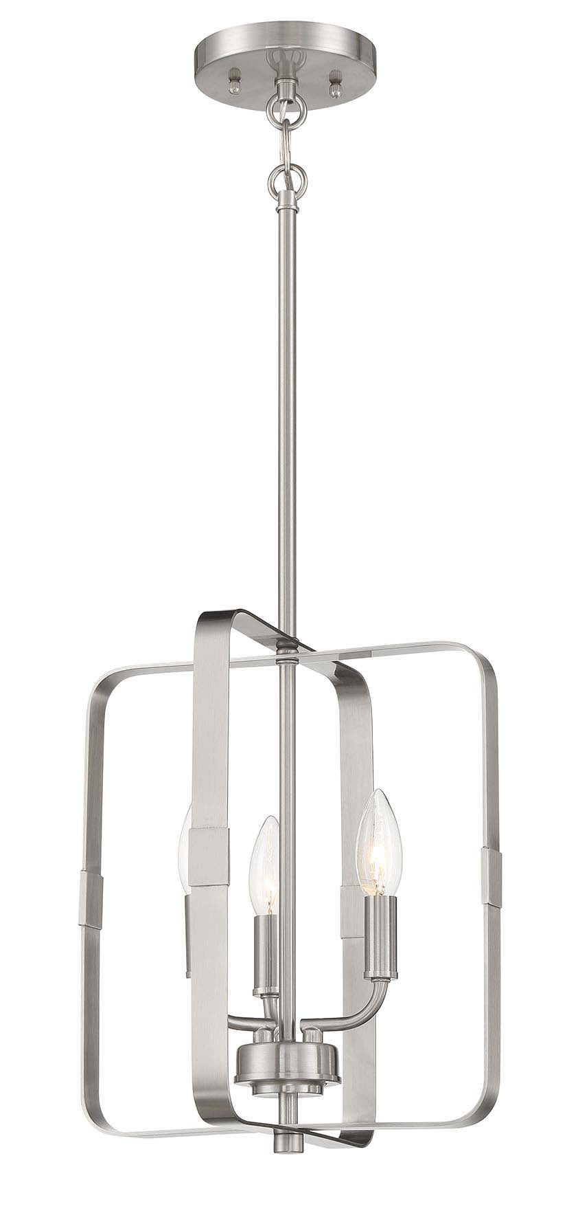 56033-BNK - Stowe 3 Light 12" Wide Foyer Light - Brushed Nickel