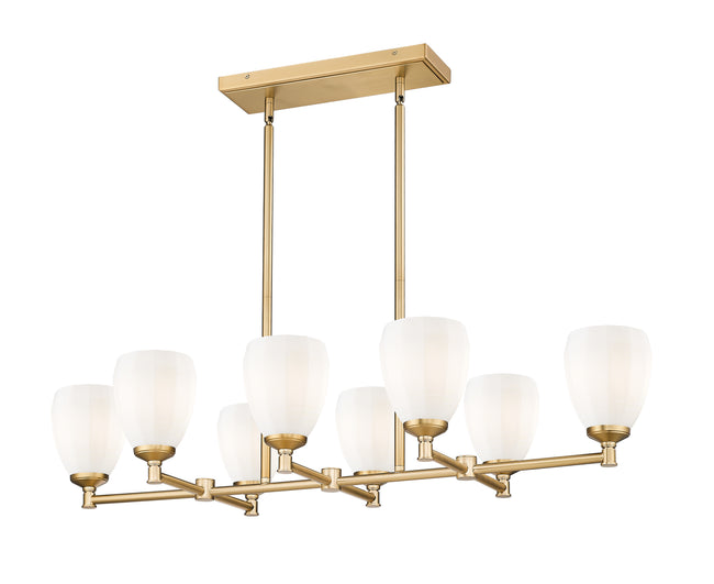 7004-8L-MGLD - Oren 8 Light Linear 42" Chandelier - Modern Gold