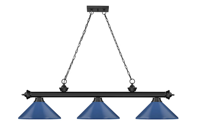 2306-3MB-MNB - Cordon 3 Light 58" Billiard - Matte Black