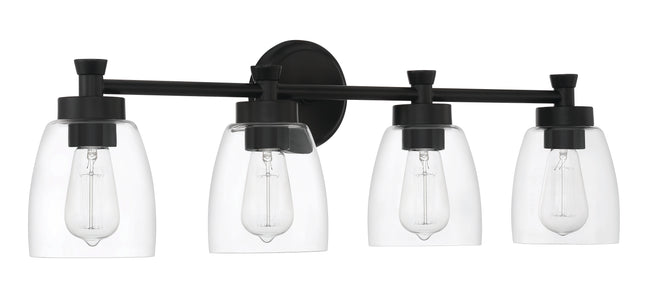 12730FB4 - Henning 4 Light 30" Wide Vanity Light - Flat Black