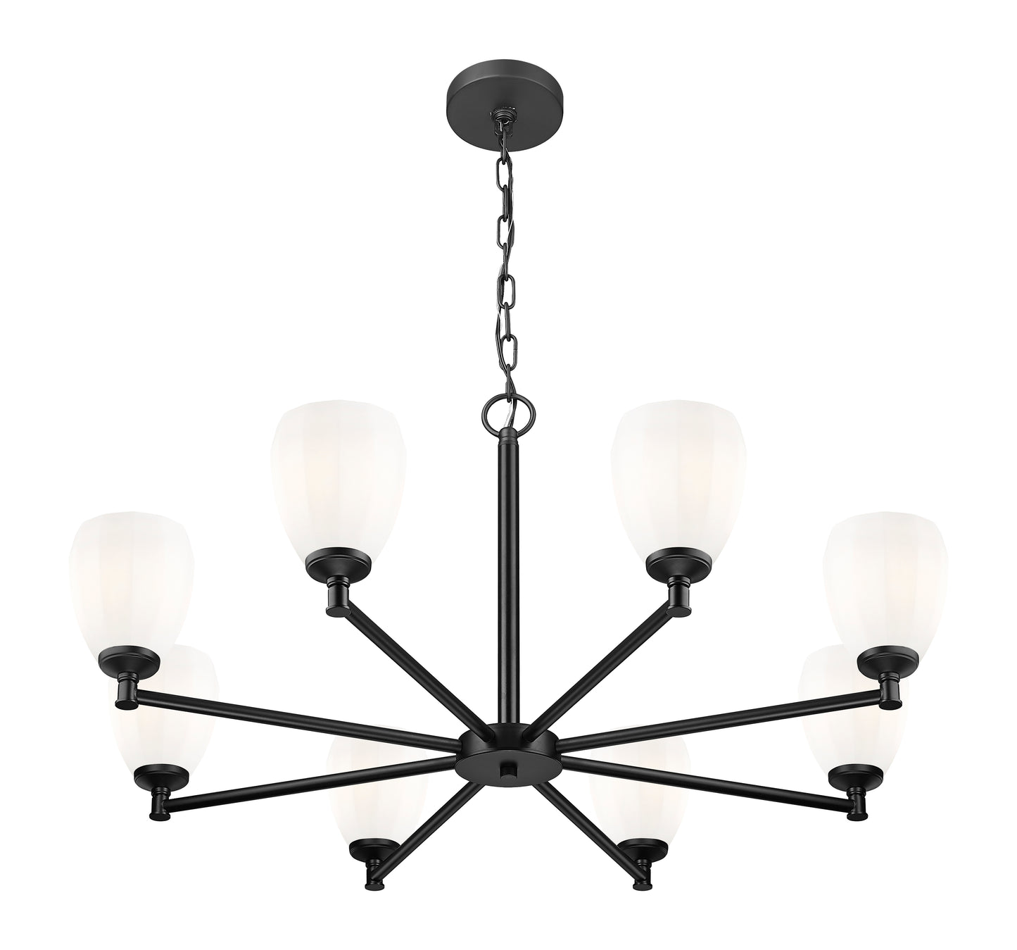 7004-8MB - Oren 8 Light 42" Chandelier - Matte Black
