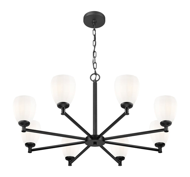 7004-8MB - Oren 8 Light 42" Chandelier - Matte Black